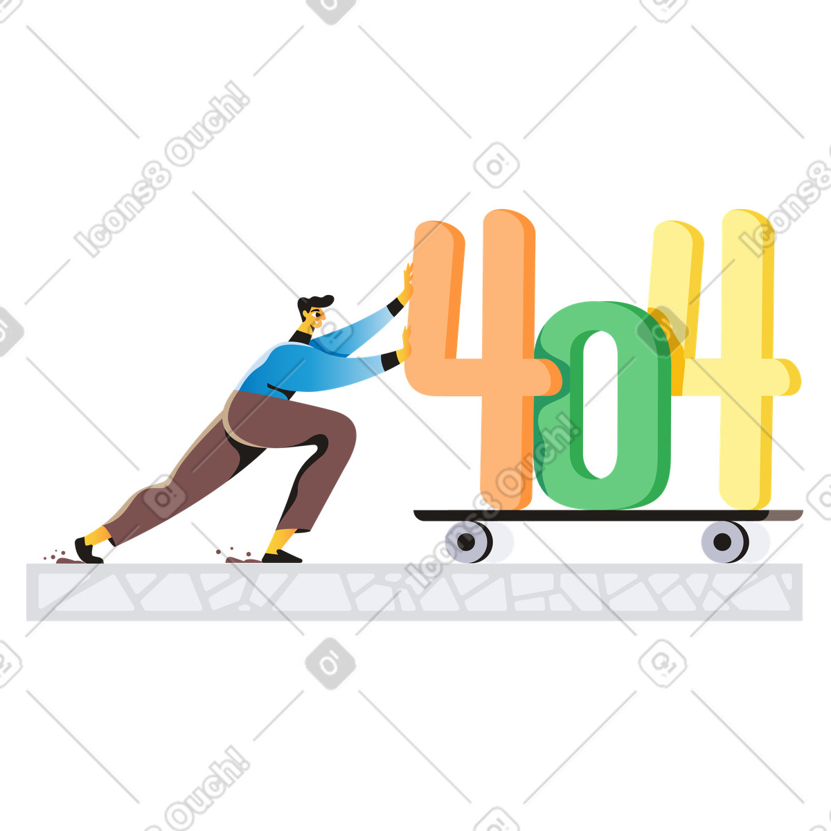 404 error, Website not found error page concept illustrazione animata in stile Jaconda scaricabile in GIF, Lottie (JSON), AE