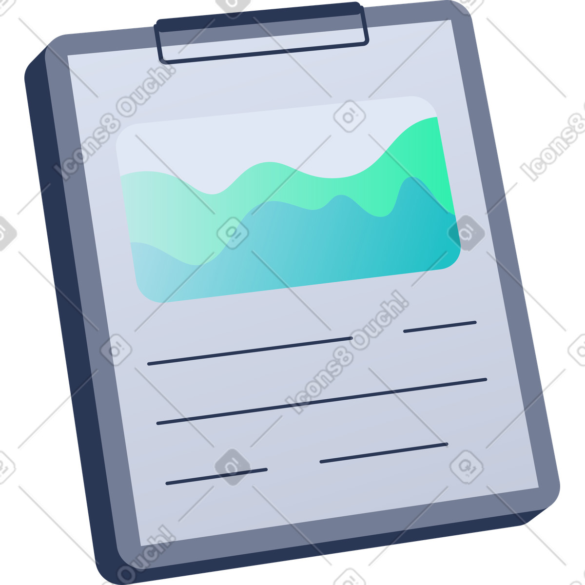 Report clipboard illustration in Lucent style download in PNG, SVG