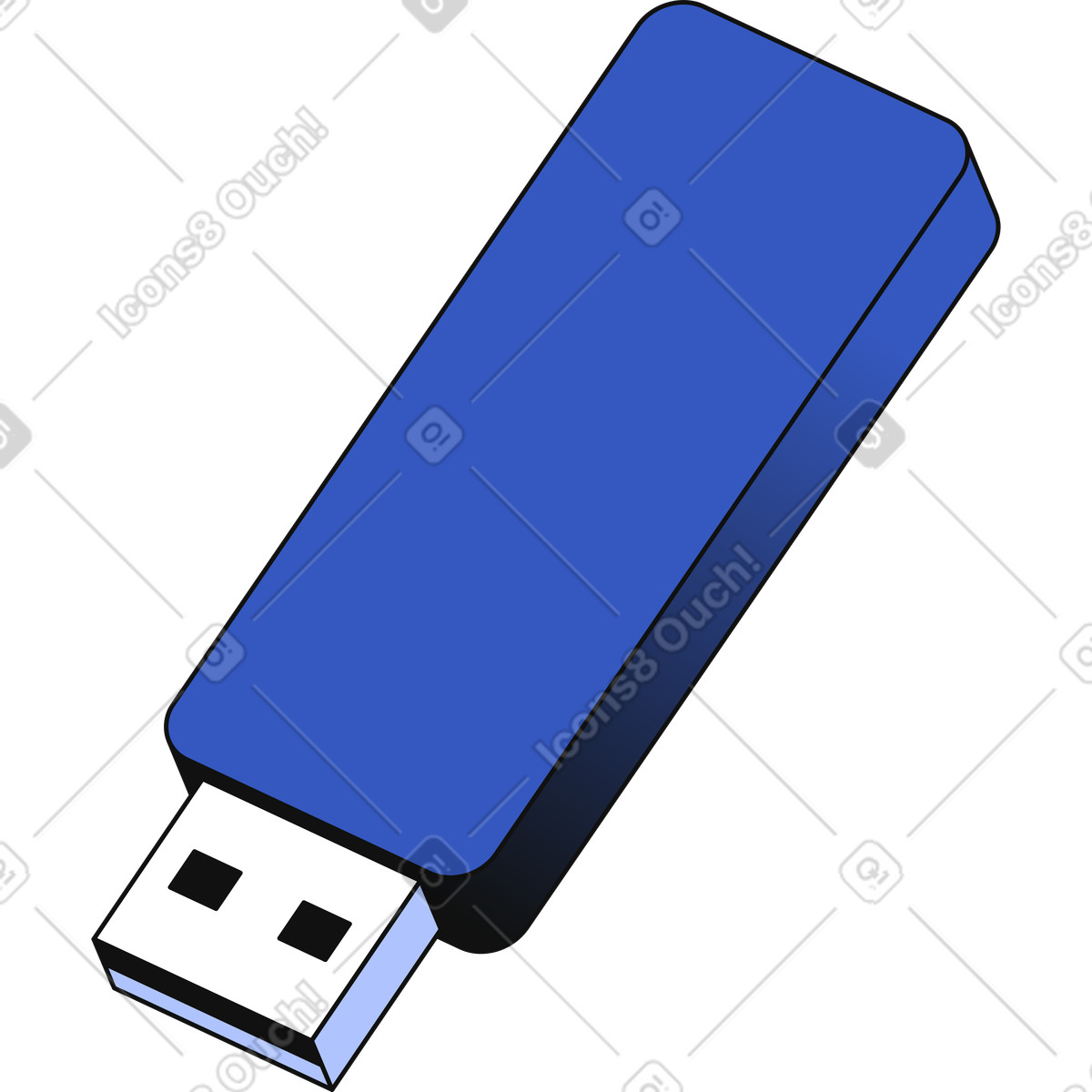 Techny スタイルの Usbフラッシュドライブ のイラストをPNG、SVG形式でダウンロード