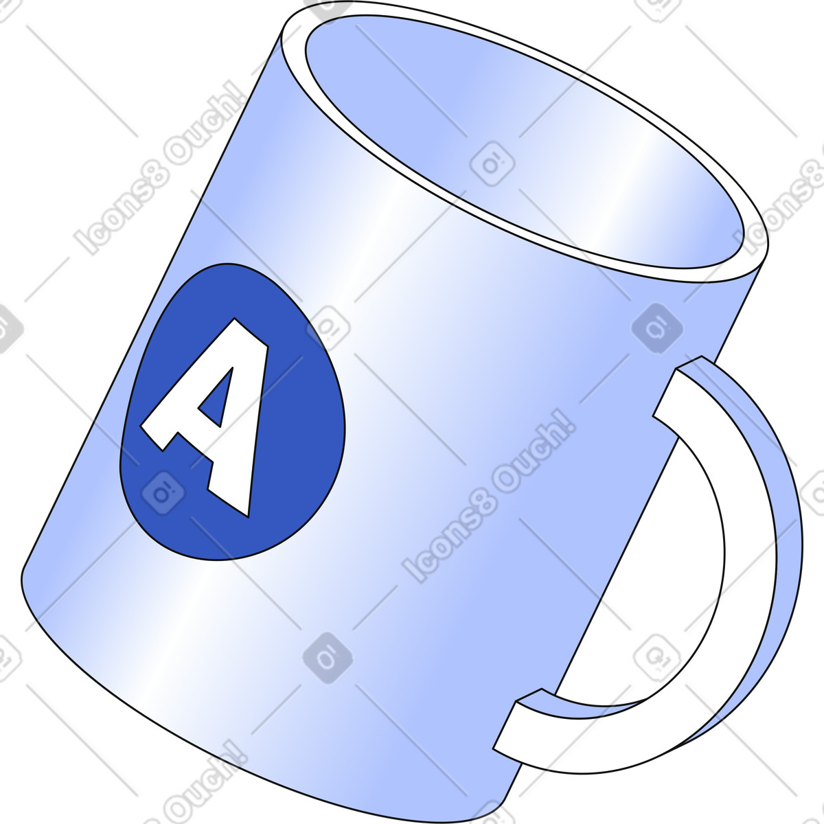 Tazza con logo illustrazione in stile Techny scarica in PNG, SVG