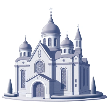 A historic synagogue with intricate stained glass windows and ornate architecture