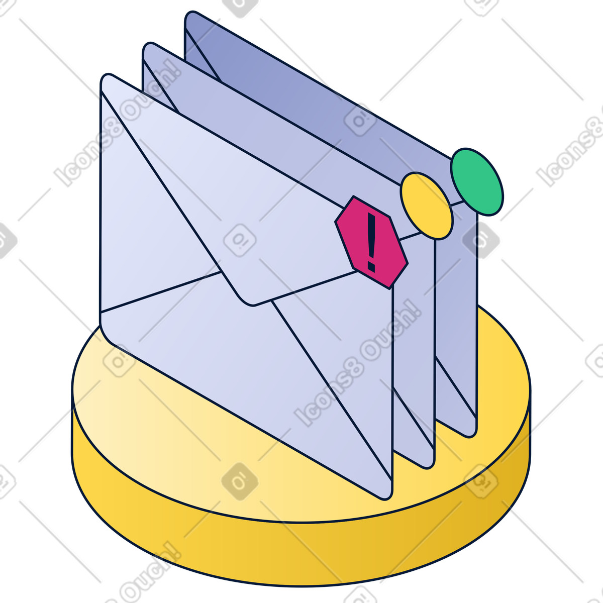 Email letters organized by importance, business communication sorting and inbox management illustration in Neat style download in PNG, SVG