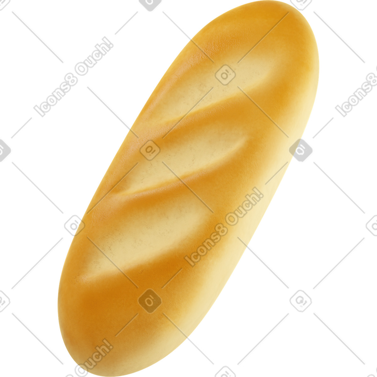 Bread loaf illustration in 3D Business style download in PNG, SVG