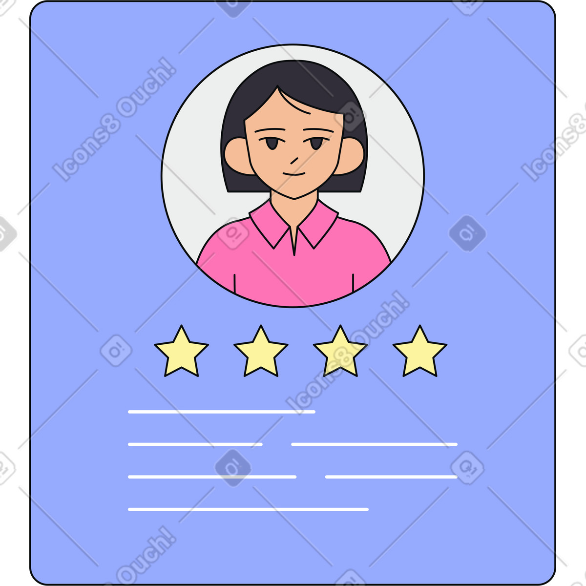 Kandidatenprofil mit top-bewertung-Illustration im Teko-Stil als Download in PNG, SVG