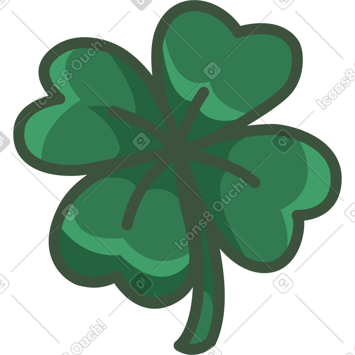 Shamrock illustration in Festicon style download in PNG, SVG