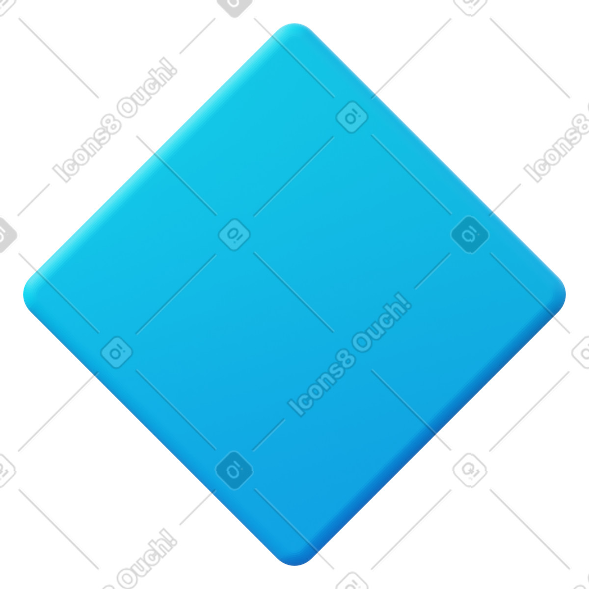 Rhombus illustration in 3D Fluency style download in PNG, SVG