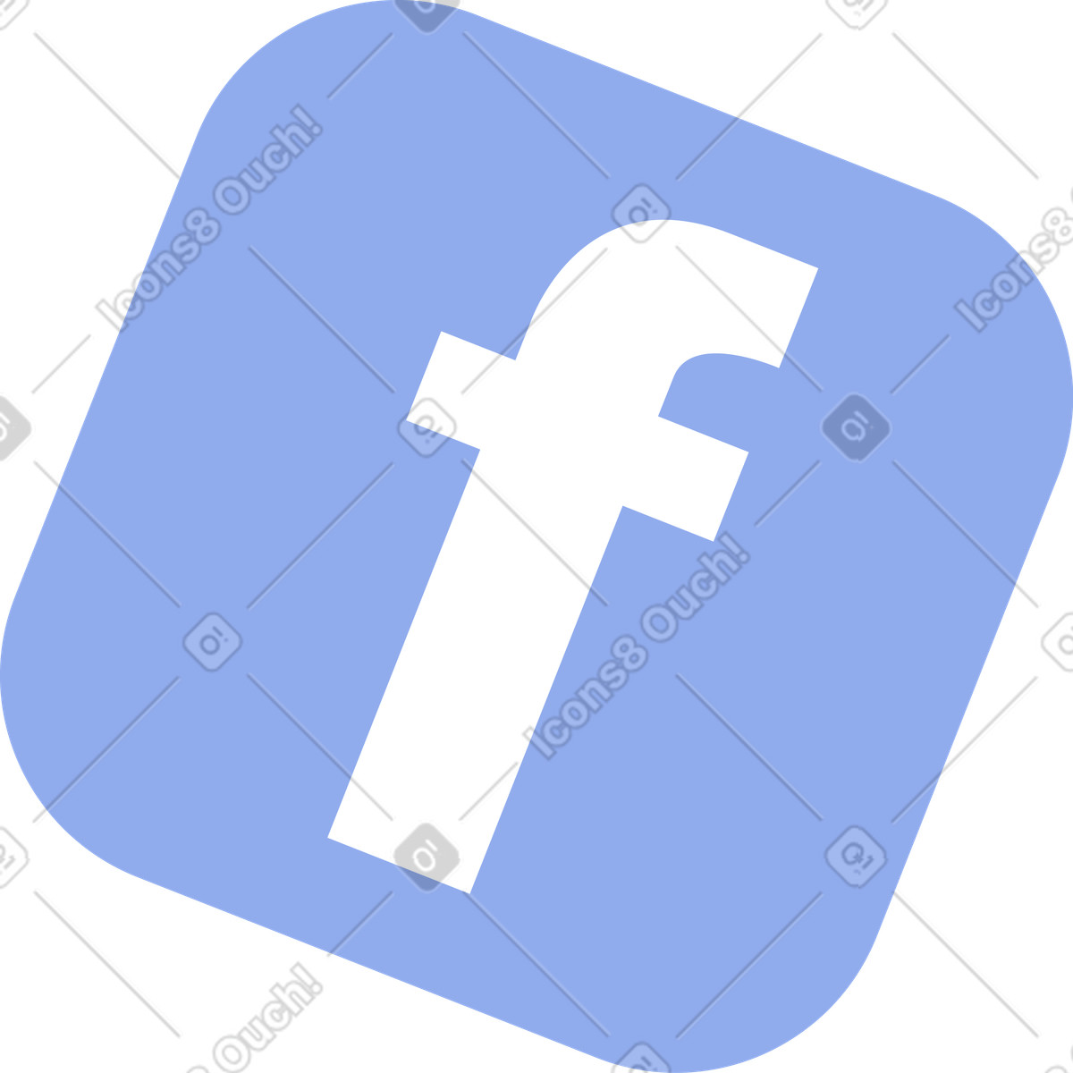 Blue facebook icon animated illustration in Bloom style download in GIF, Lottie (JSON), AE