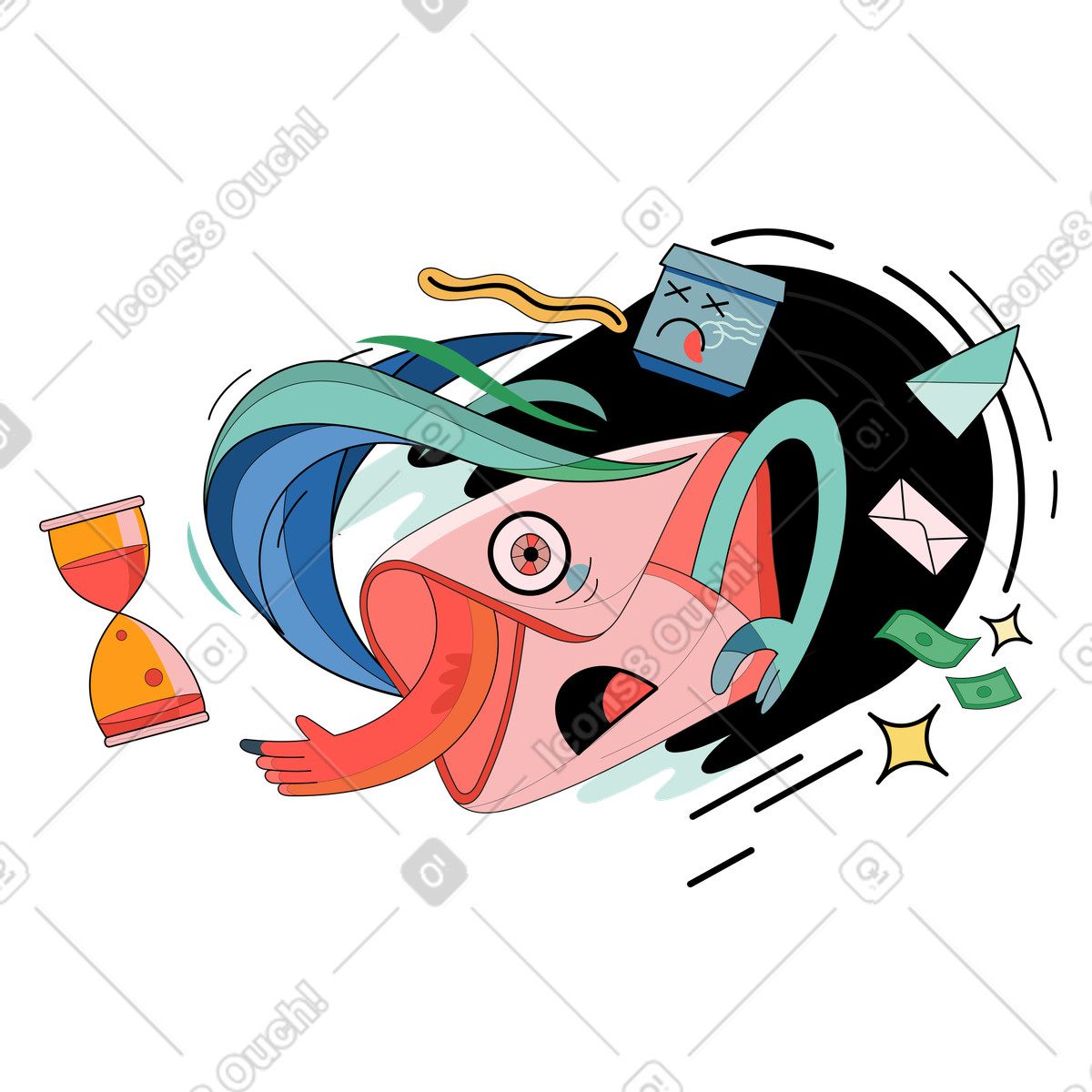 Storage period expires illustration in Surr style download in PNG, SVG