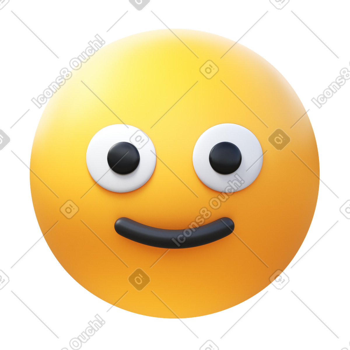 3D Fluency スタイルの 少し微笑んだ顔の絵文字 のイラストをPNG、SVG形式でダウンロード