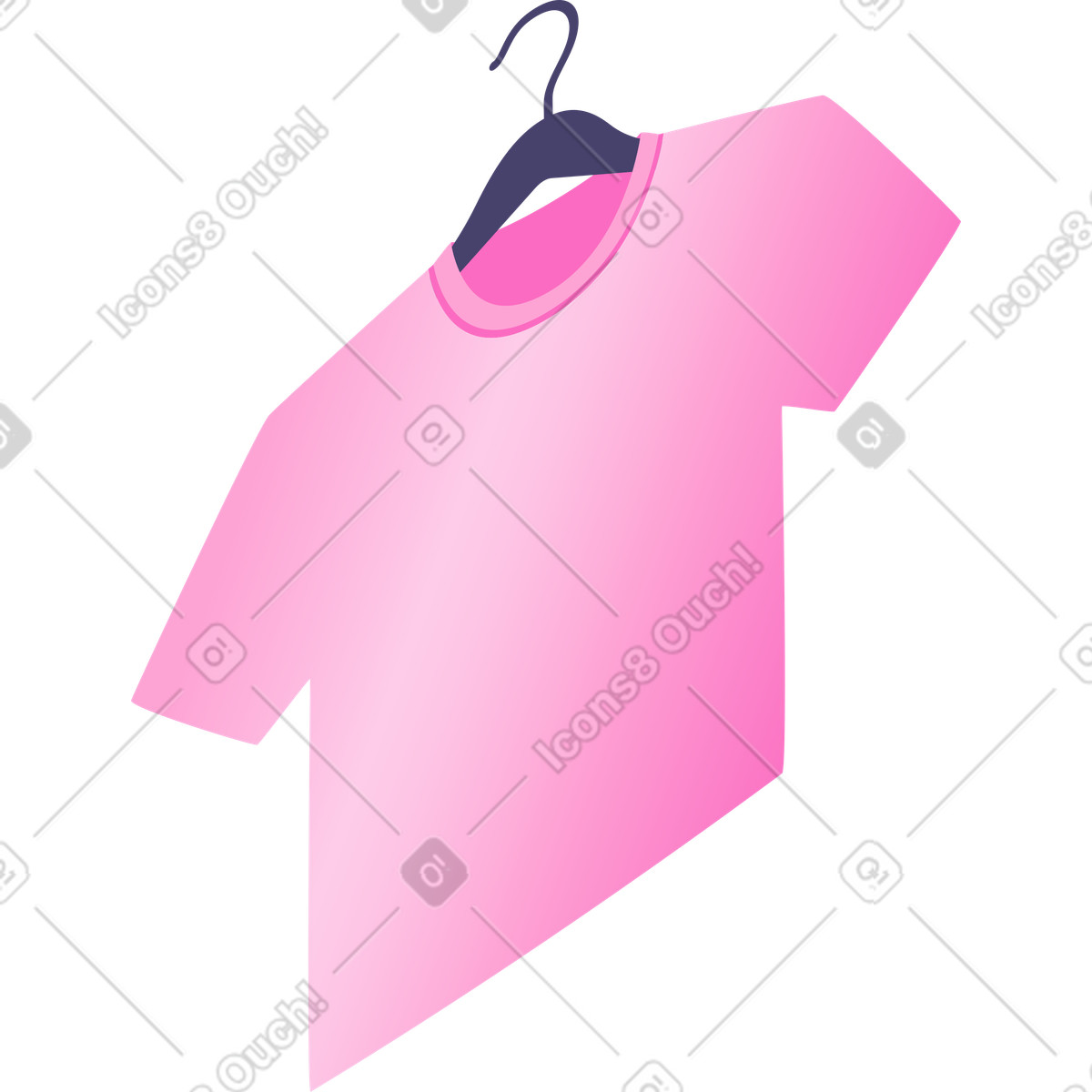 T-shirt on a hanger illustration in Isotech style download in PNG, SVG