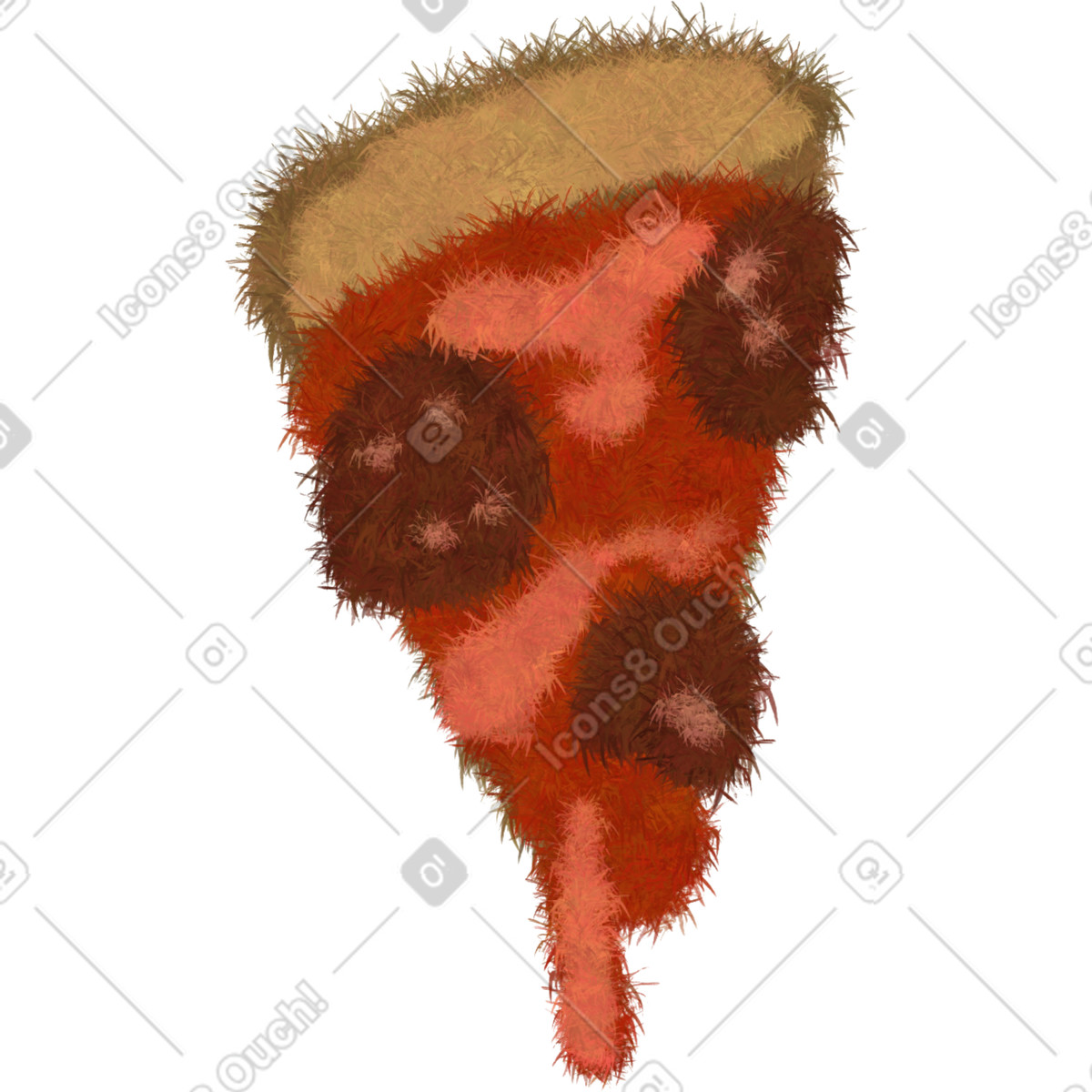 Illustration Tranche de pizza moelleuse dans le style Experimental à télécharger aux formats PNG, SVG