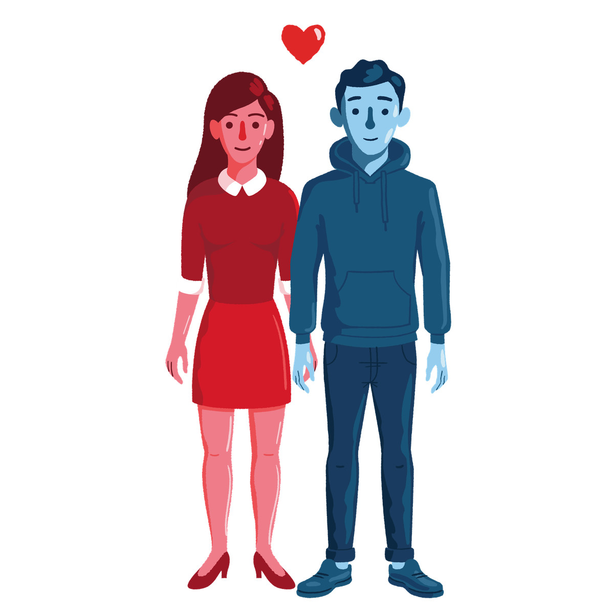 Ilustração de Man and woman in love holding hands em no estilo Cherry para baixar em PNG, SVG