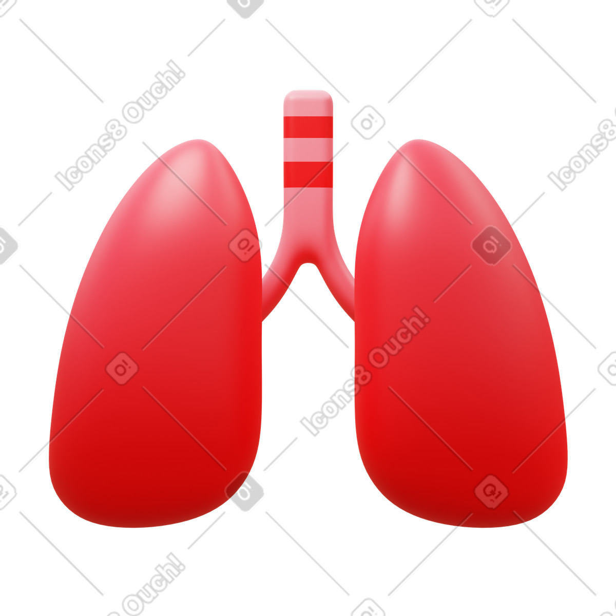 Lungs illustrazione in stile 3D Fluency scarica in PNG, SVG