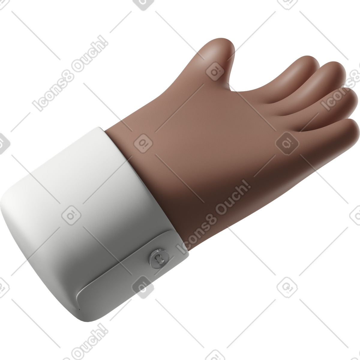 3D Hands Fun&Wild スタイルの 茶色の肌の手が手を伸ばす のイラストをPNG、SVG形式でダウンロード