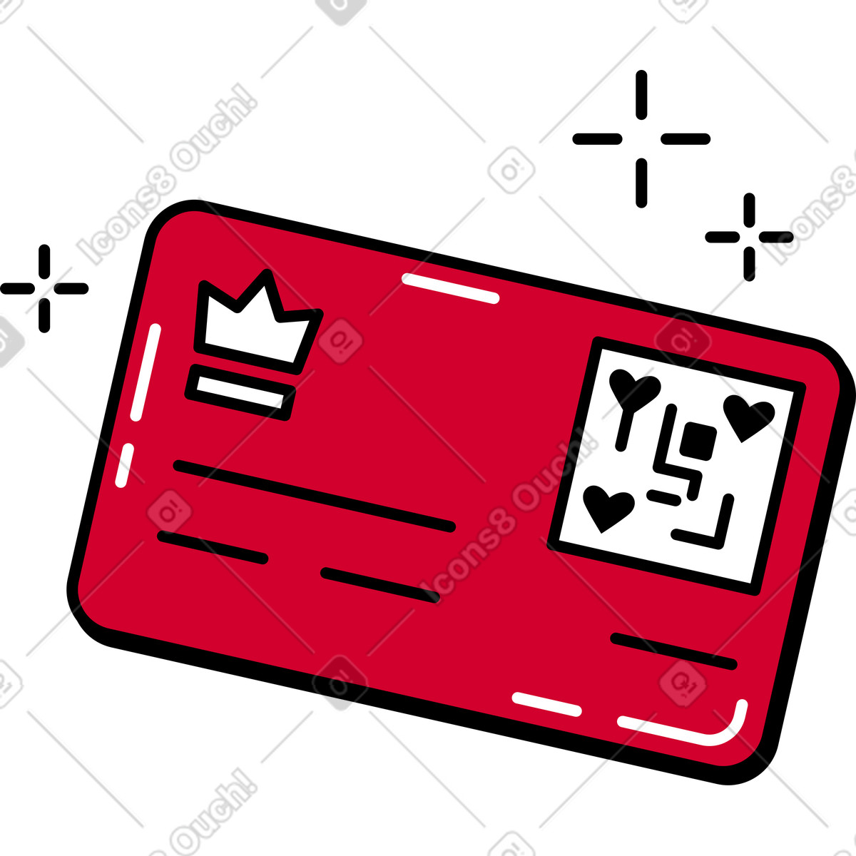 Loyalty card illustration in Ruby style download in PNG, SVG
