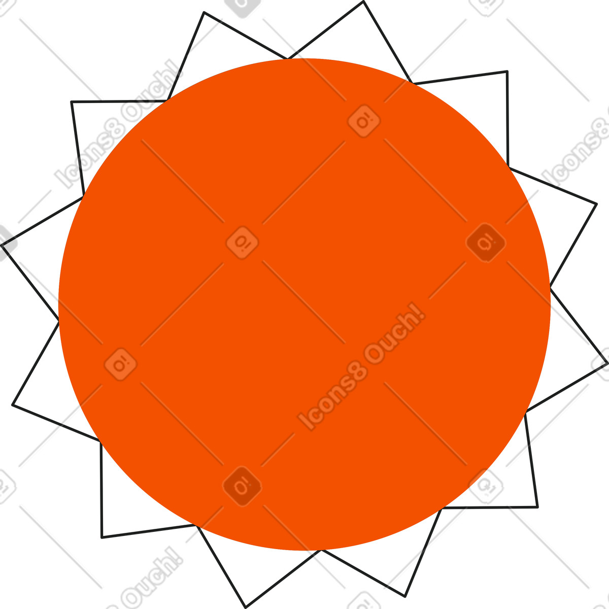 Sun illustration in Strict style download in PNG, SVG