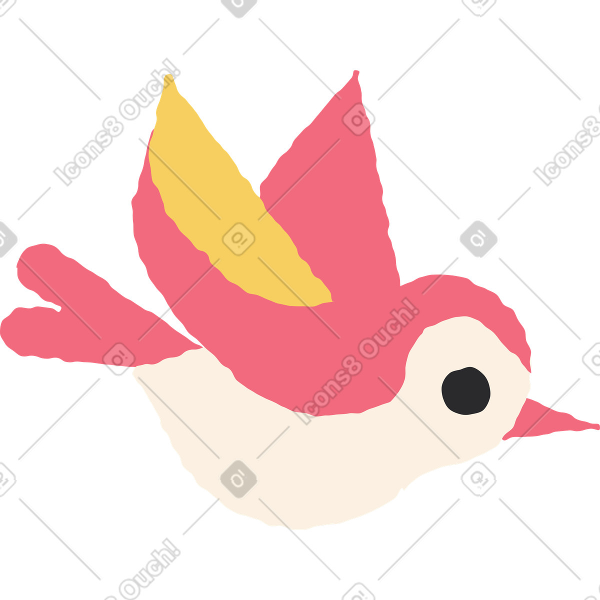 Roter vogel-Illustration im Pablo-Stil als Download in PNG, SVG