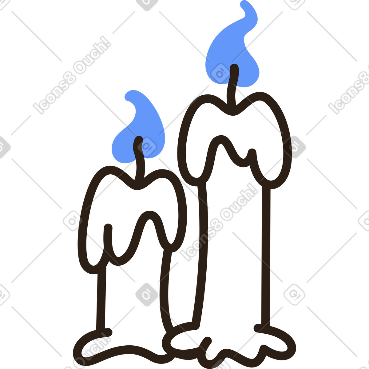 Candles illustration in Plain style download in PNG, SVG