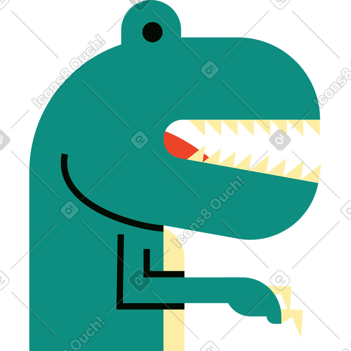 Teranosaurus illustration in Polar style download in PNG, SVG