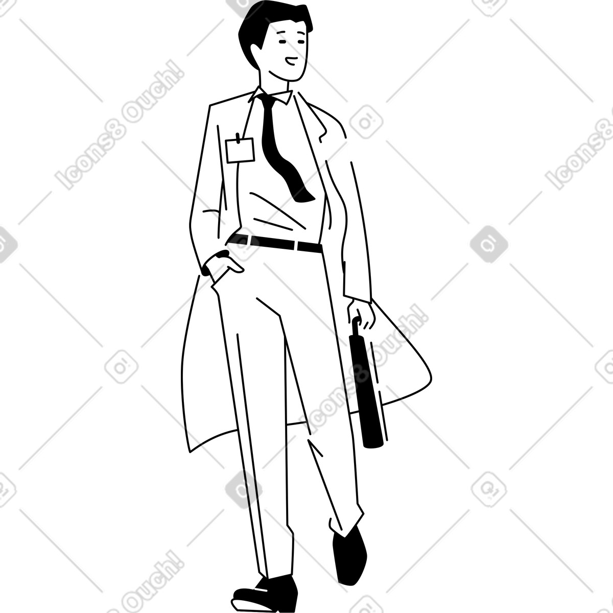 Ilustración Doctor sosteniendo un maletín en estilo Weekday a descargar en PNG y SVG