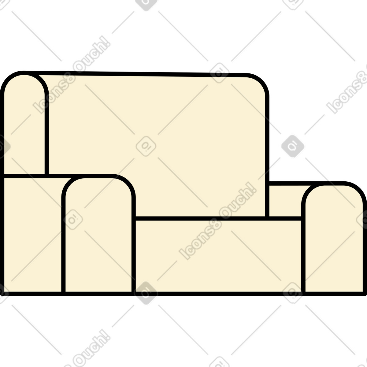 Armchair illustration in Jelly style download in PNG, SVG