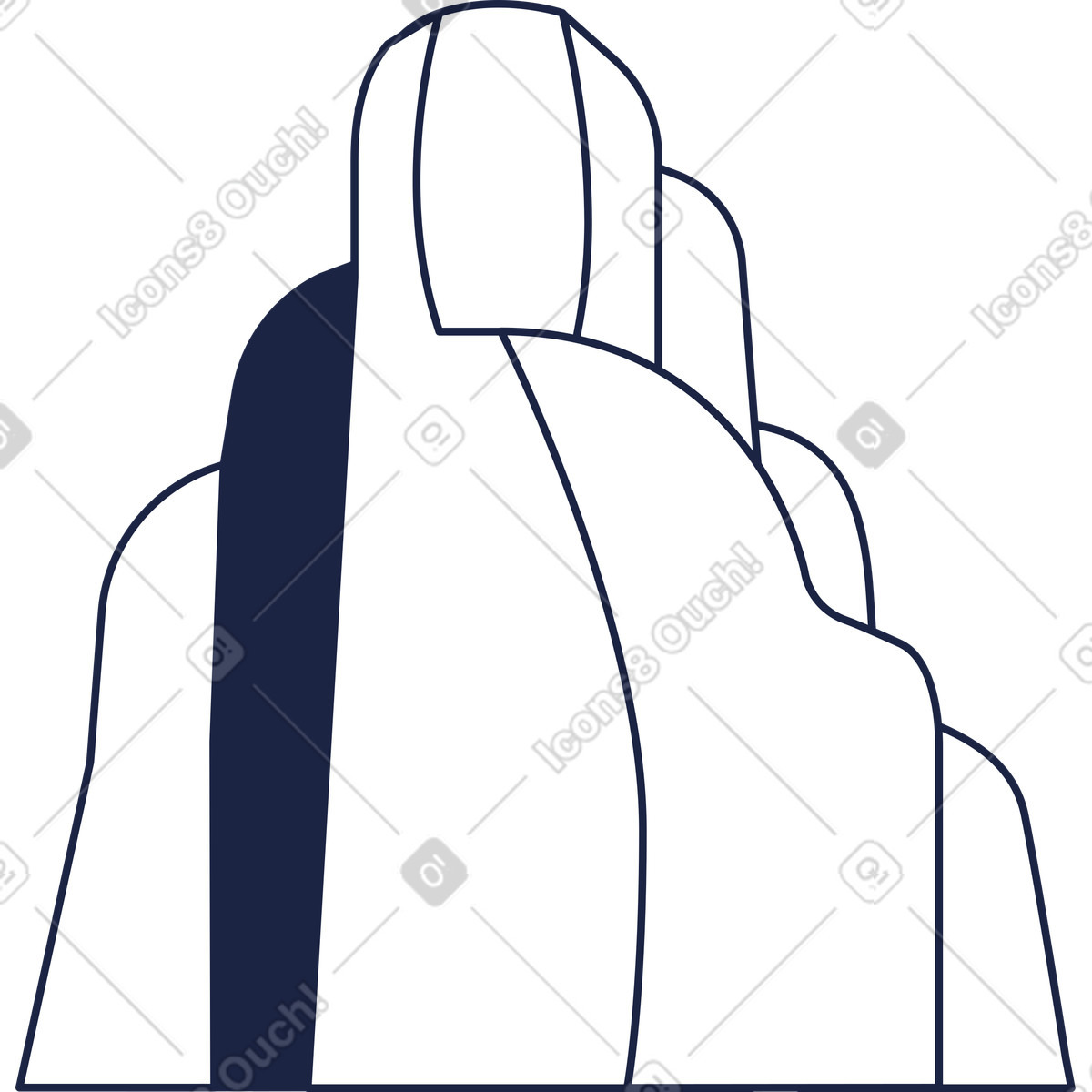 Ilustración Gran roca en estilo Urban Line a descargar en PNG y SVG