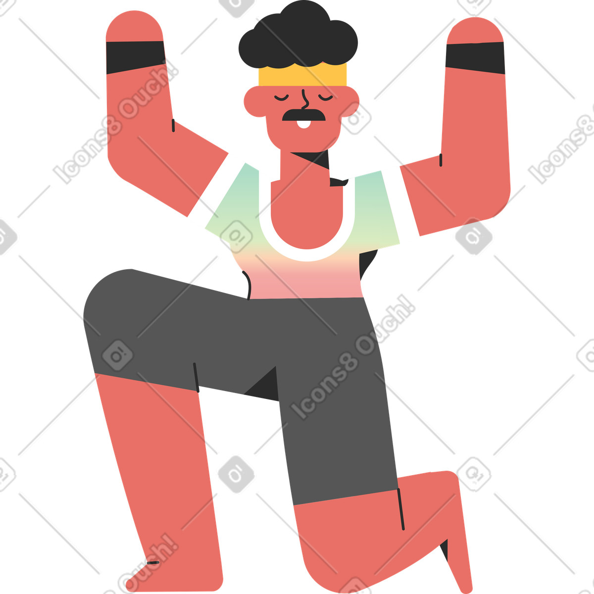 Sportler-Illustration im Marginalia-Stil als Download in PNG, SVG