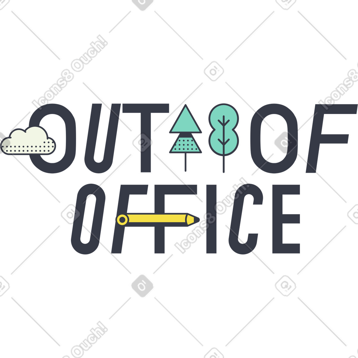 Out off office illustration in Abstract style download in PNG, SVG