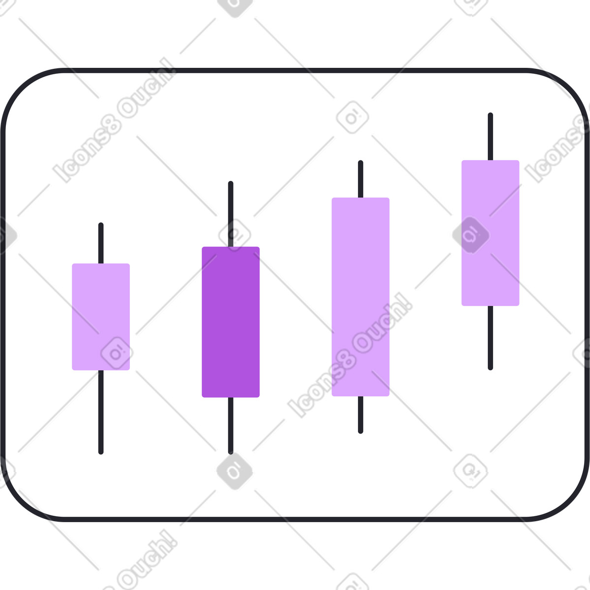 Candlestick-chart-Illustration im Grapy-Stil als Download in PNG, SVG