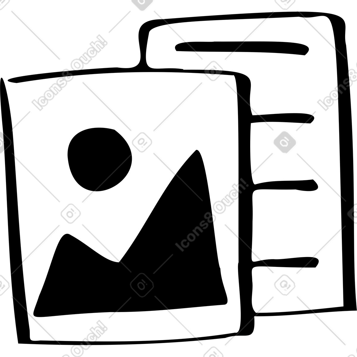 Illustration Dessin et feuille de papier avec texte dans le style Journal à télécharger aux formats PNG, SVG