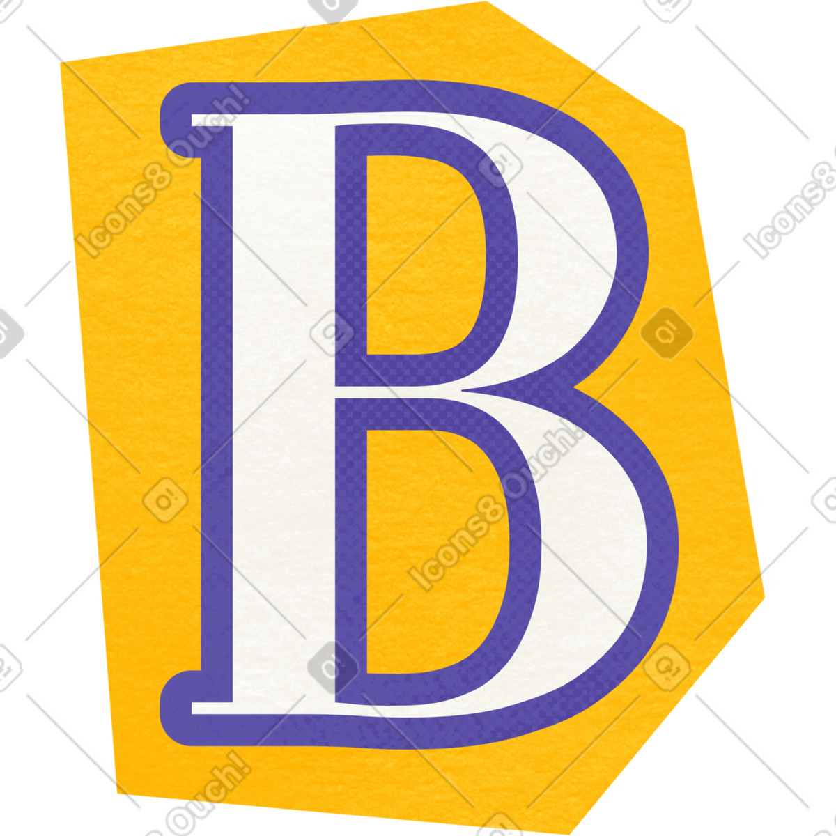 Paper Cut 스타일의 Collage capital letter b 일러스트레이션 PNG, SVG 다운로드