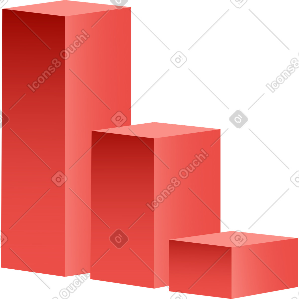 Red bars illustration in Levels style download in PNG, SVG