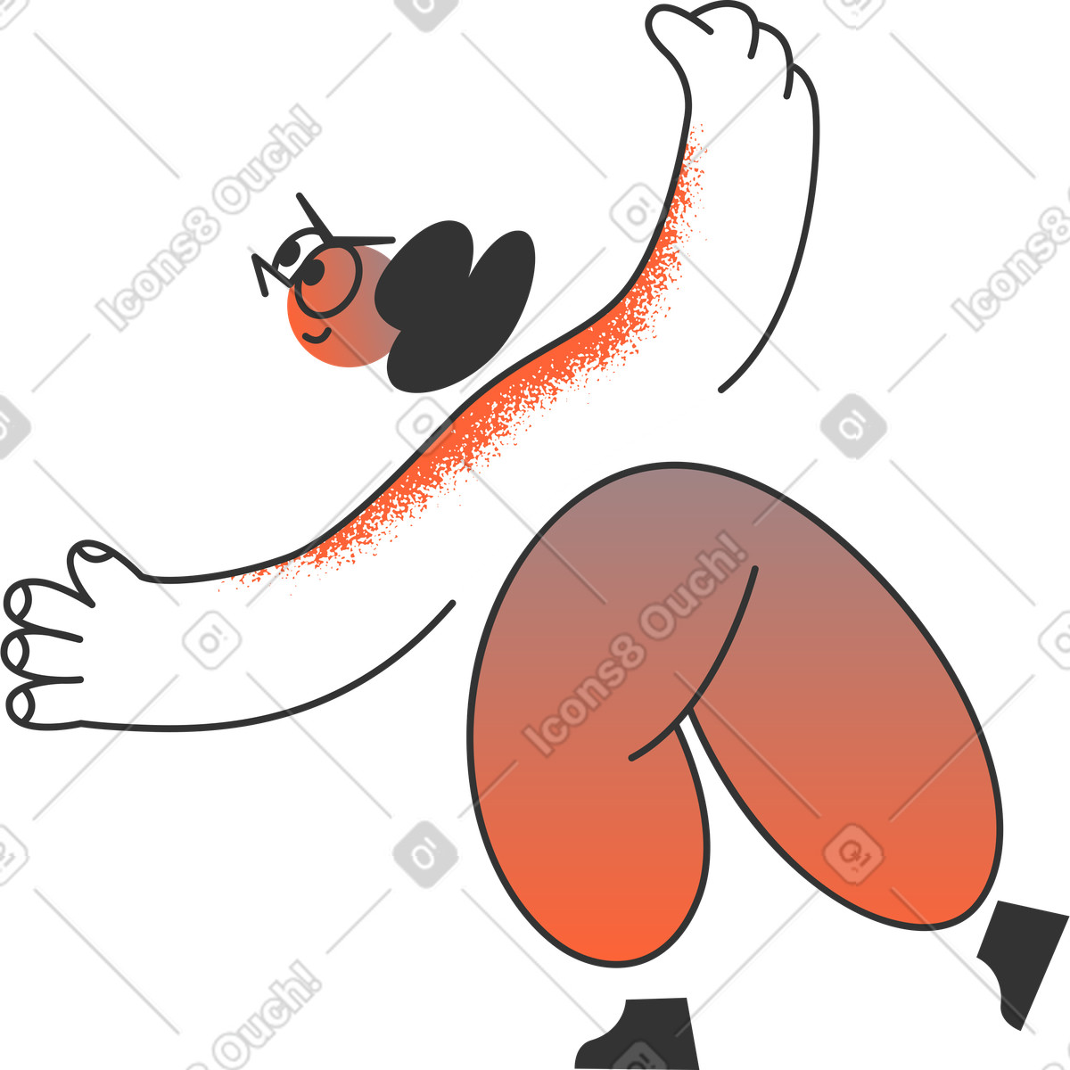 下载 Crayon 风格的 Evil standing man 插画，支持 PNG、SVG 格式