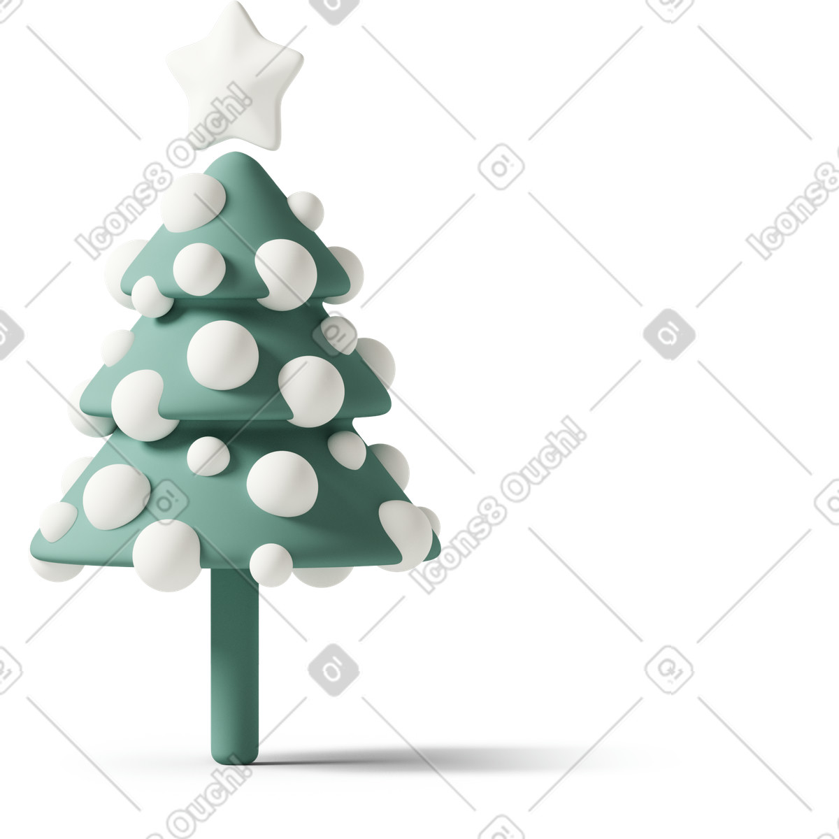 Ilustração de Decorated christmas tree on ground em no estilo 3D Casual life para baixar em PNG, SVG