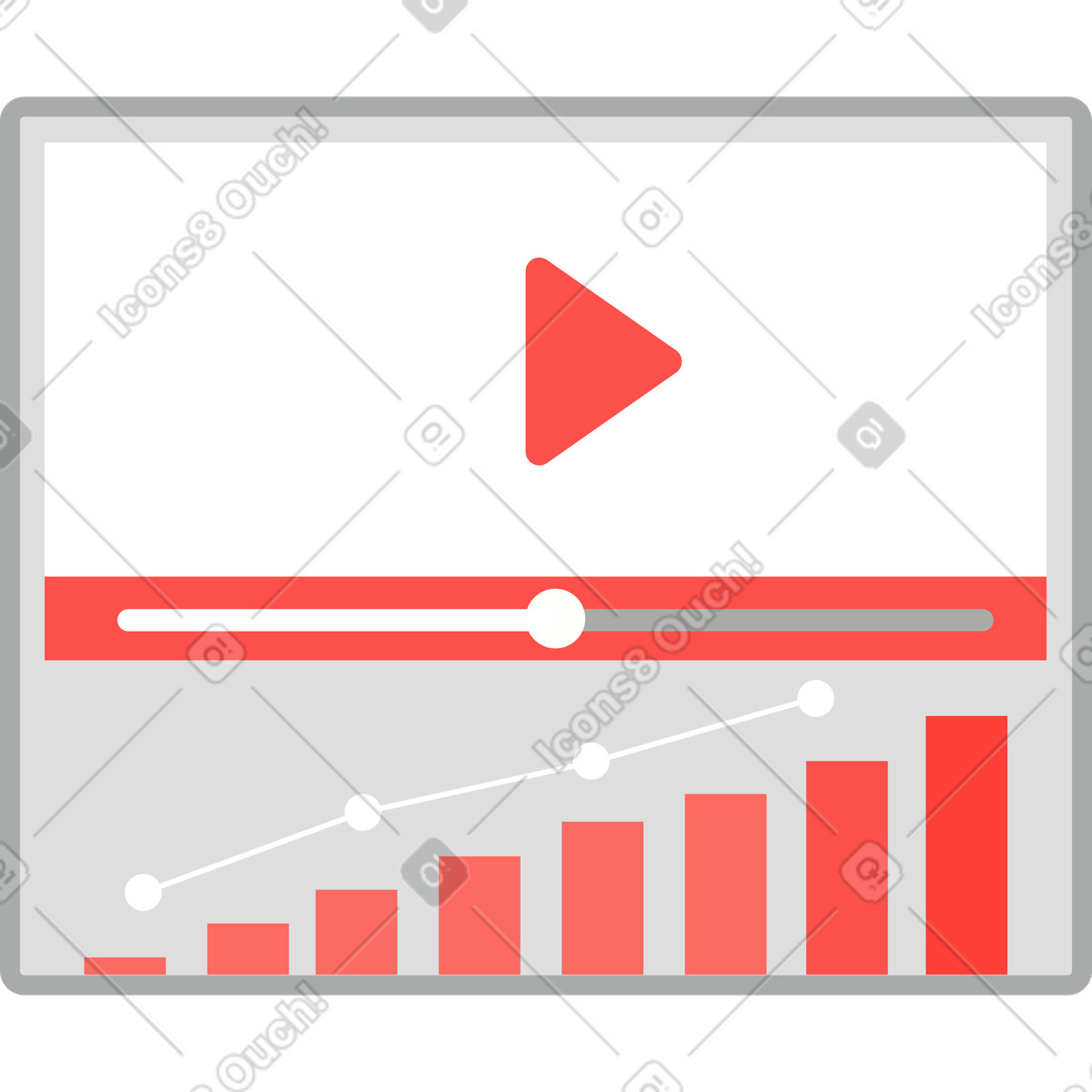 Illustration Fenêtre de monétisation vidéo dans le style Lagom à télécharger aux formats PNG, SVG