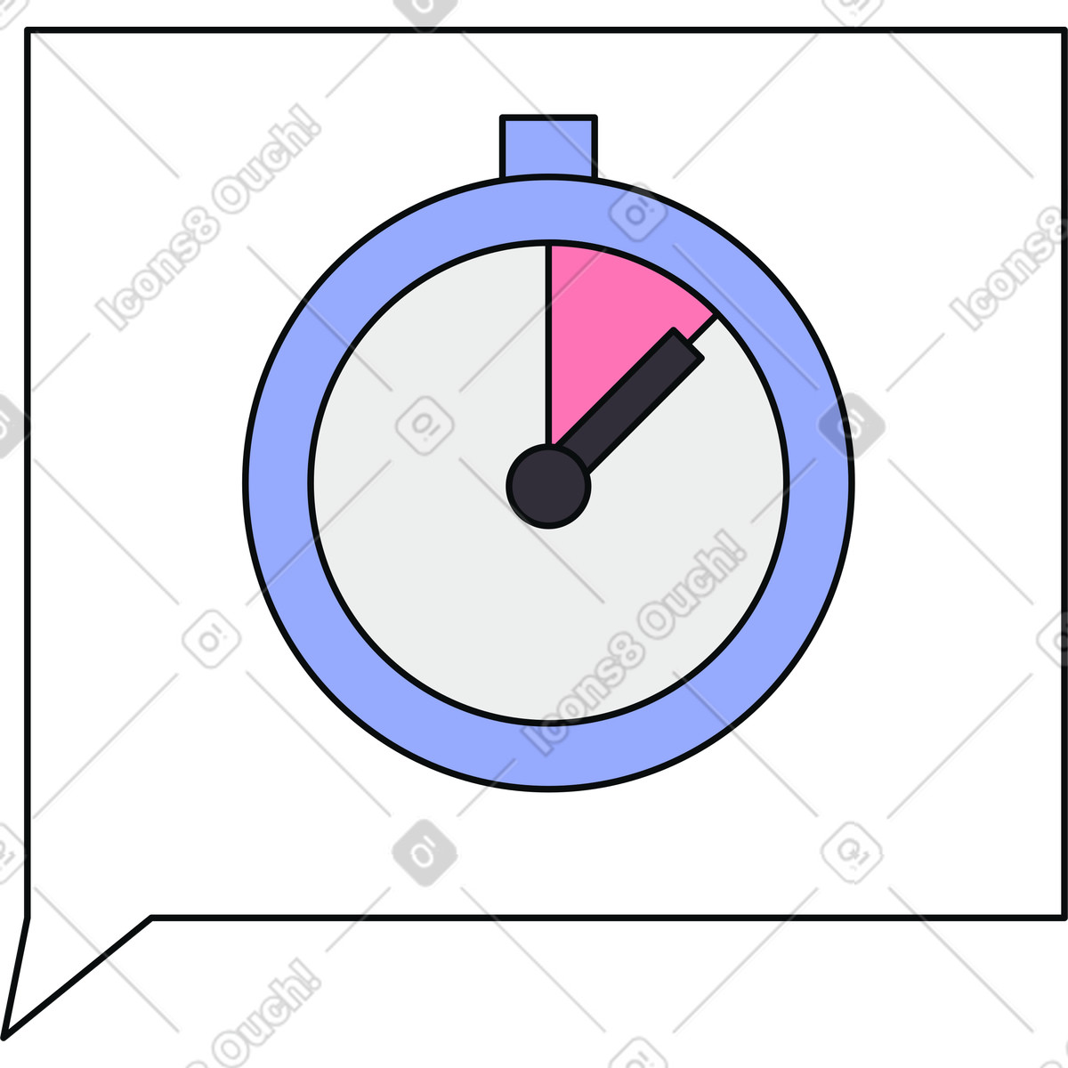 Digital countdown widget illustration in Teko style download in PNG, SVG