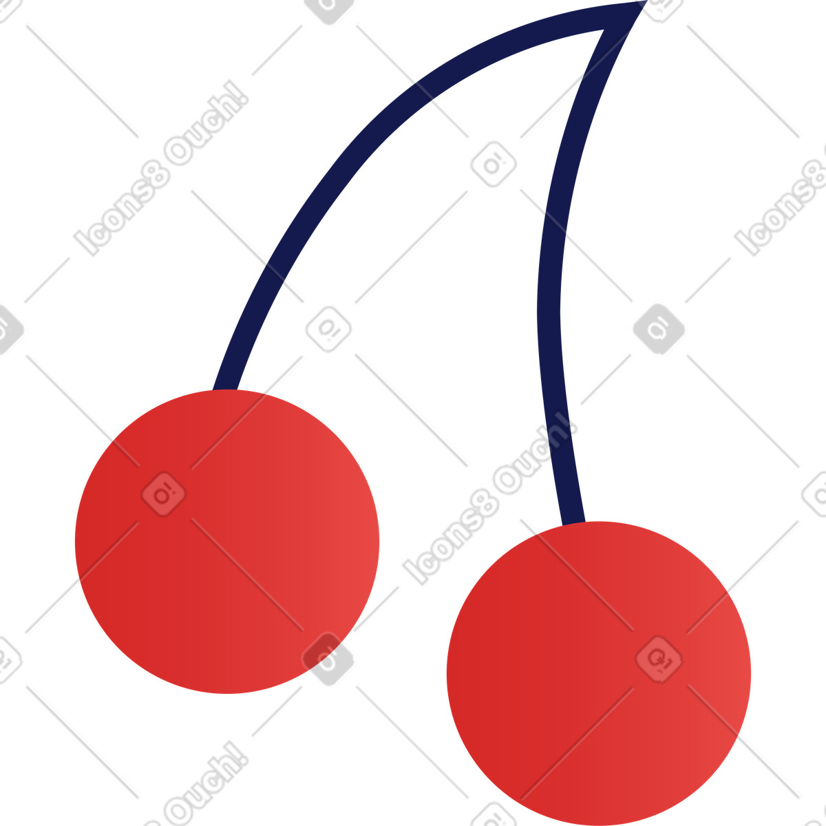 Cherry illustration in Clip style download in PNG, SVG