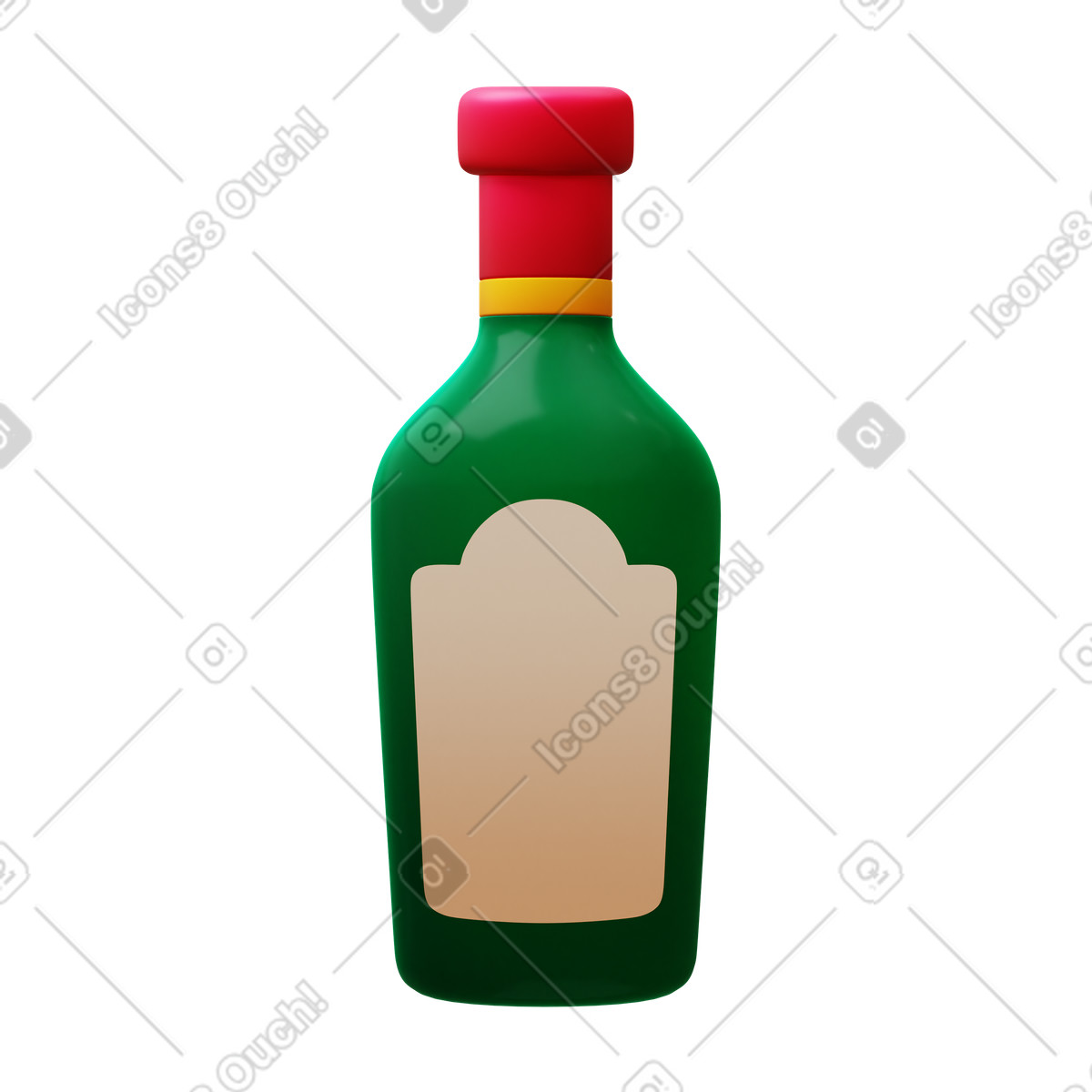 Wine bottle illustrazione in stile 3D Fluency scarica in PNG, SVG