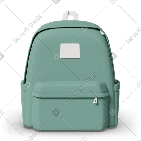 オブジェクト Casual life スタイルの 3D Green backpack のイラストをPNG、SVG形式でダウンロード