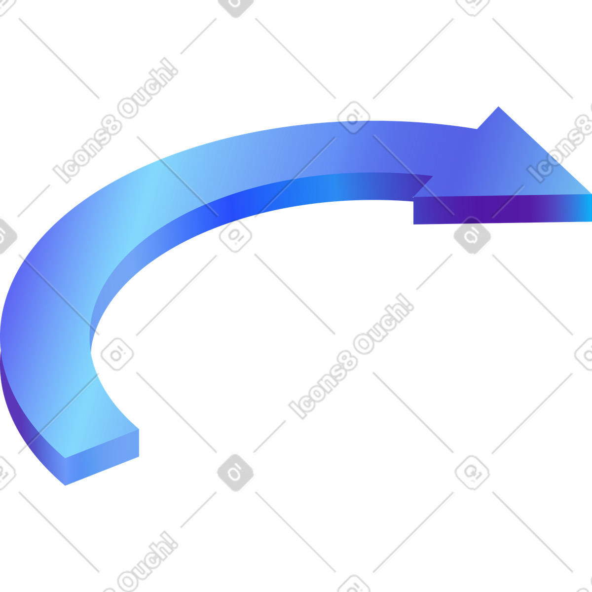 Volumetric arrow right illustration in Hi-tech style download in PNG, SVG
