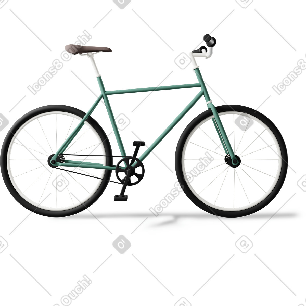 Ilustração de Side view of green city bike em no estilo 3D Casual life para baixar em PNG, SVG