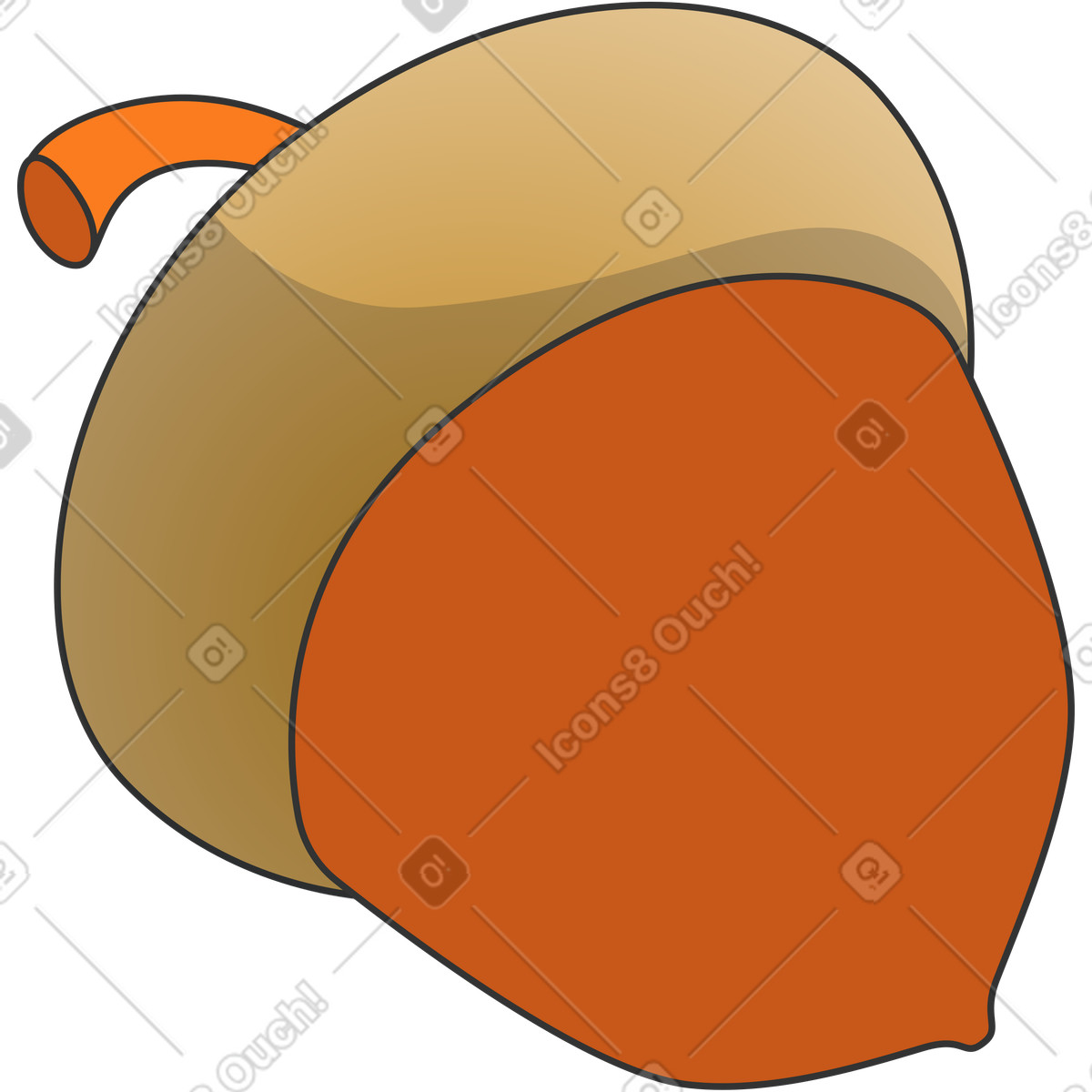 Kit 스타일의 도토리 일러스트레이션 PNG, SVG 다운로드