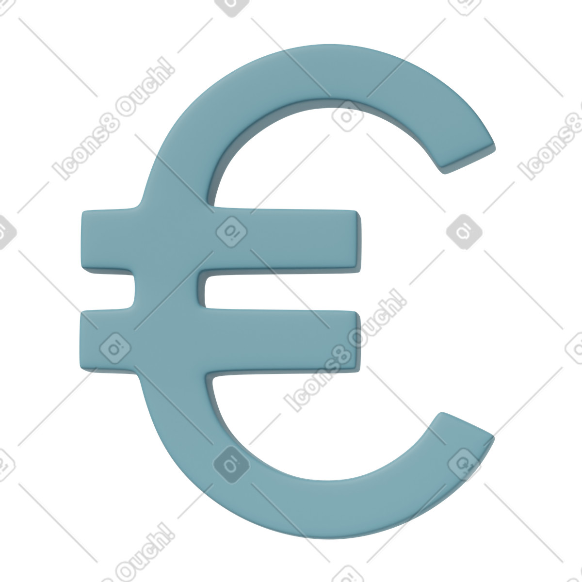 Euro 1-Illustration im 3D Casual life-Stil als Download in PNG, SVG