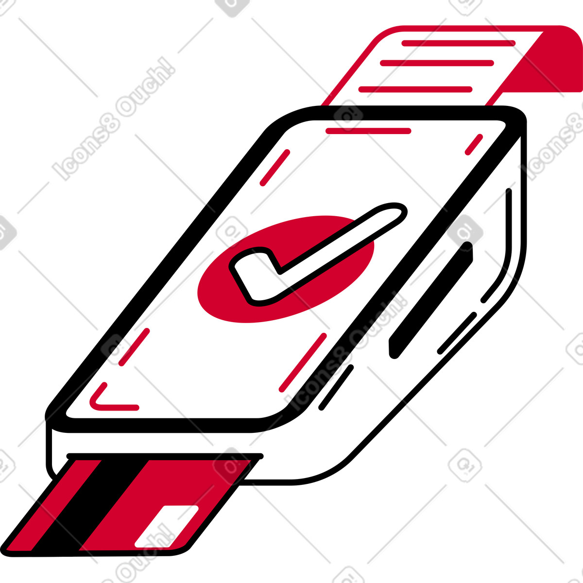 Payment terminal illustration in PNG, SVG