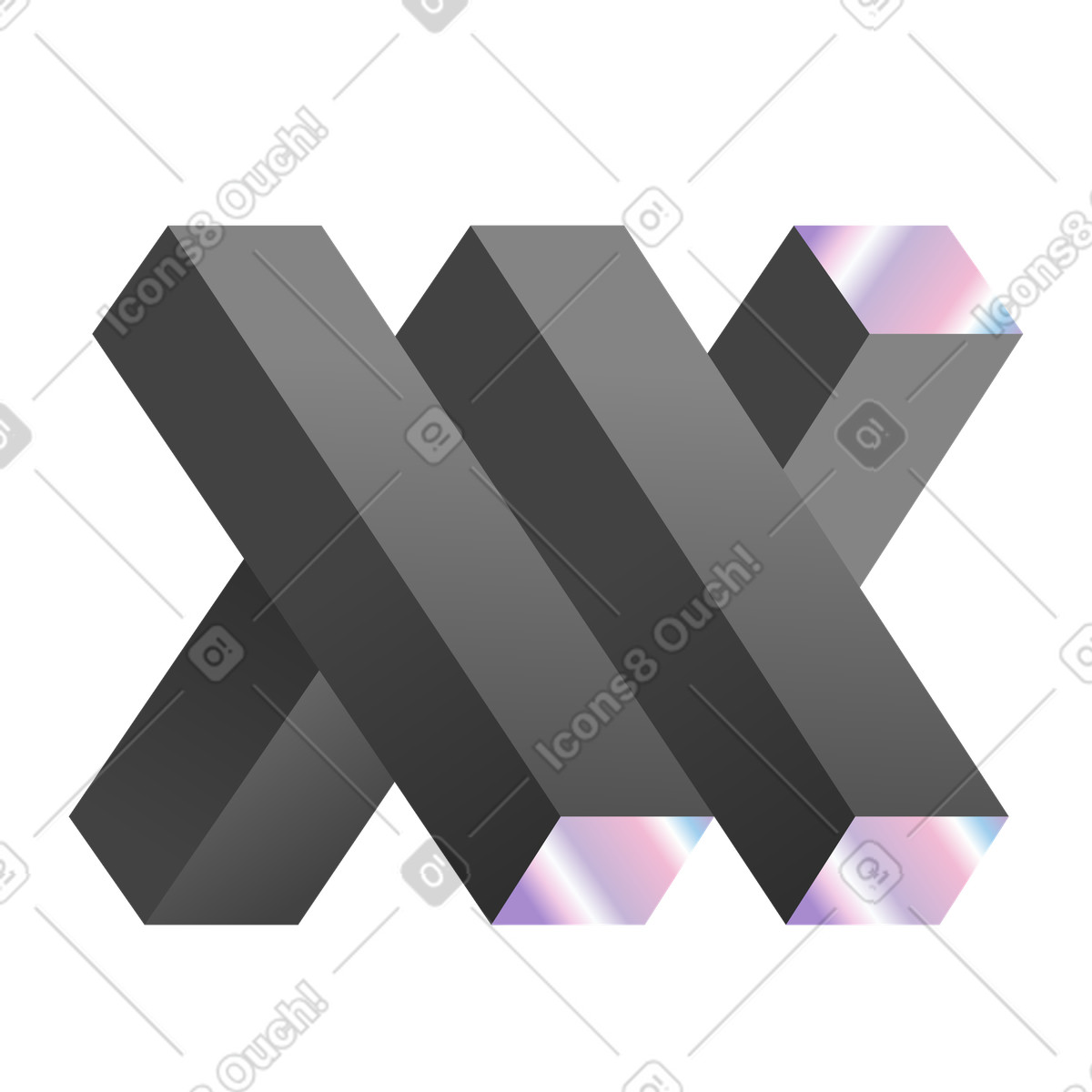 Ilustração de Arranjo vigas metálicas sobrepostas em no estilo Illusion para baixar em PNG, SVG