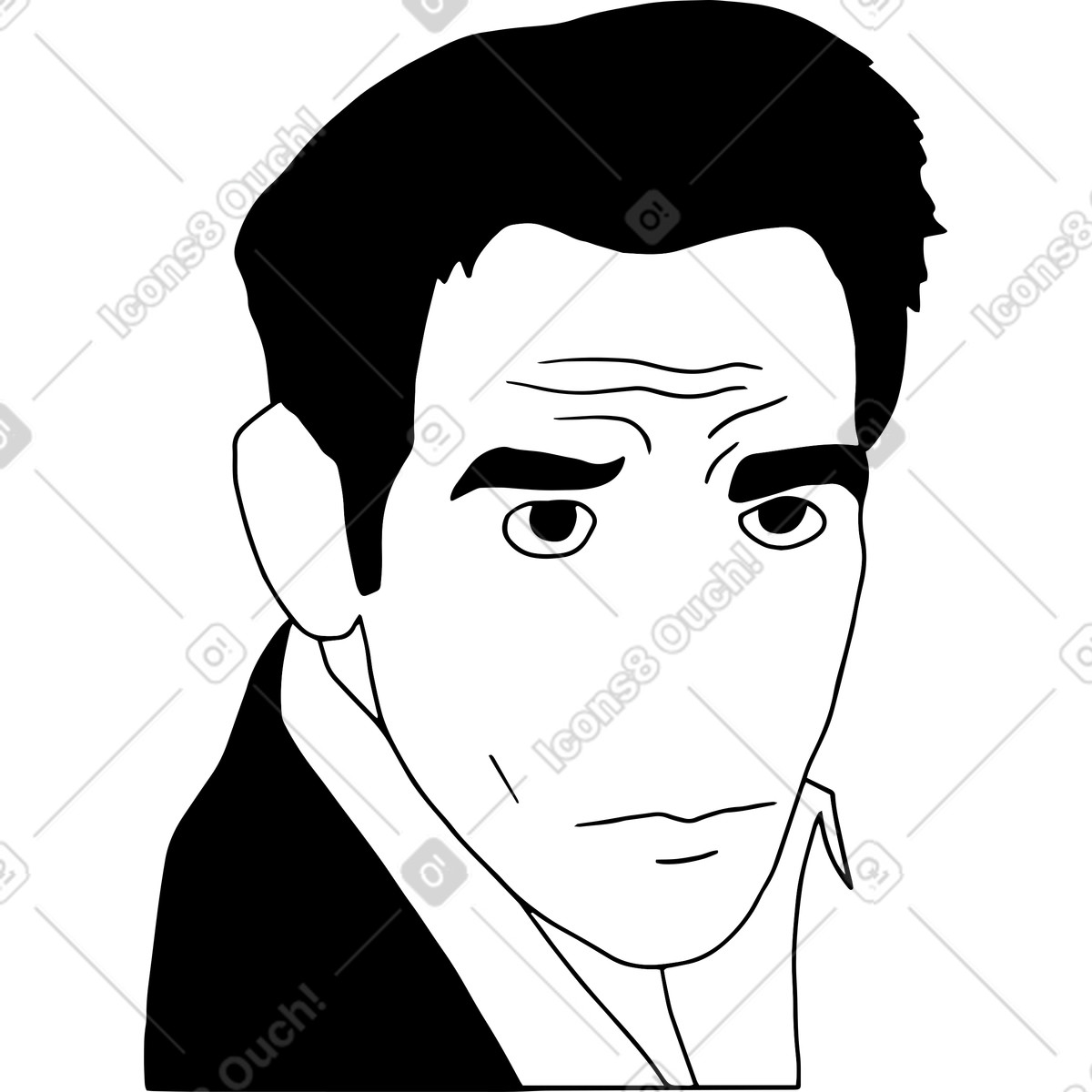 Illustration Jeune homme regardant quelque chose dans le style Dudes à télécharger aux formats PNG, SVG