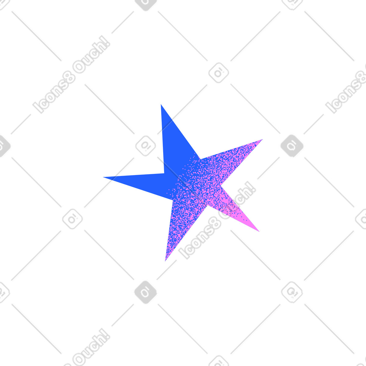 Typography スタイルの Blue star のイラストをPNG、SVG形式でダウンロード