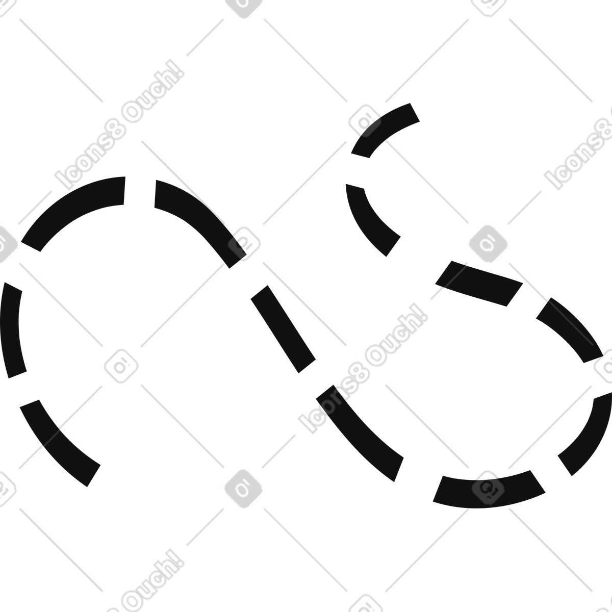 下载 Organic 风格的 Path curved dotted line indicating journey direction and movement flow 插画，支持 PNG、SVG 格式
