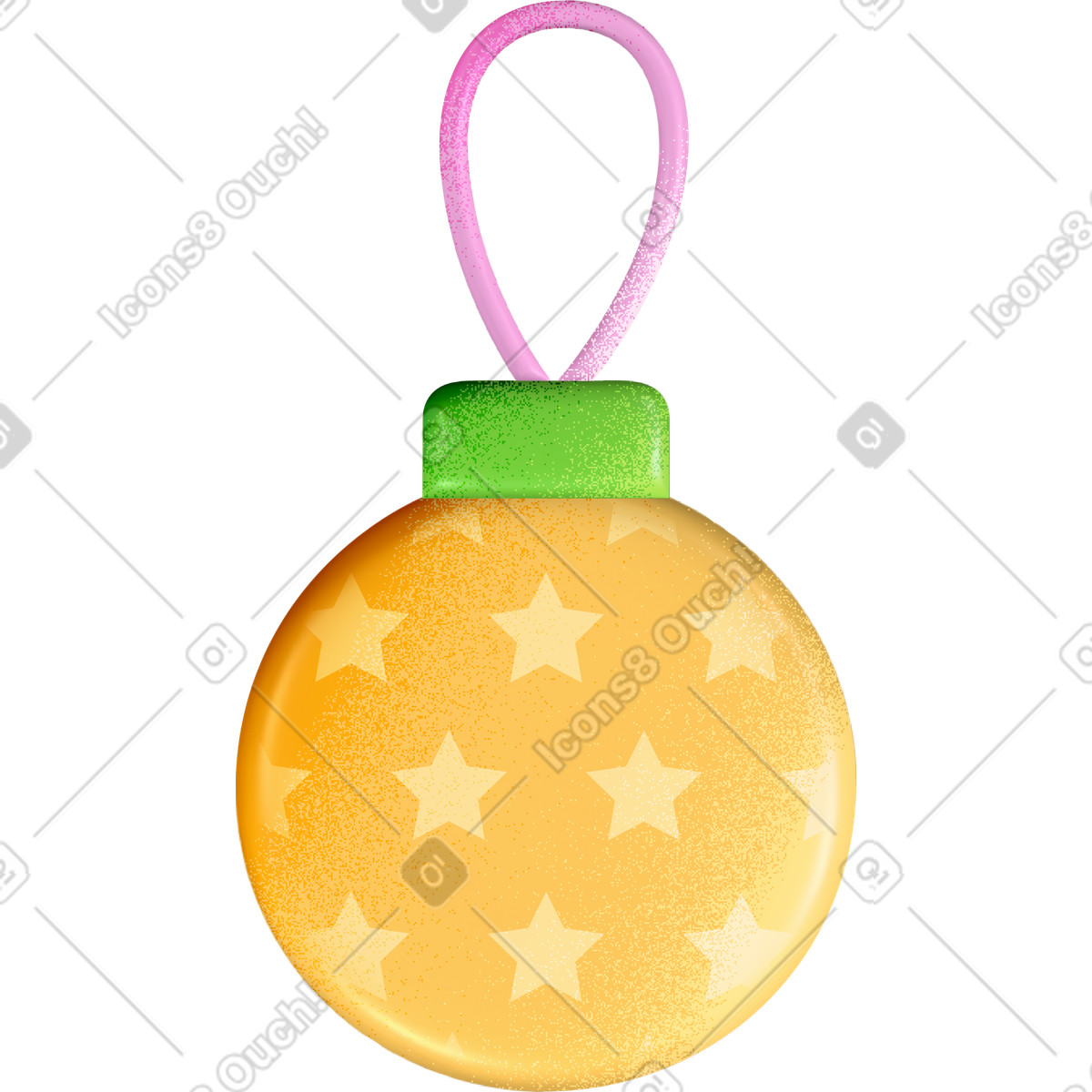 Illustration Jouet de noël avec motif d'étoile dans le style Lettering à télécharger aux formats PNG, SVG