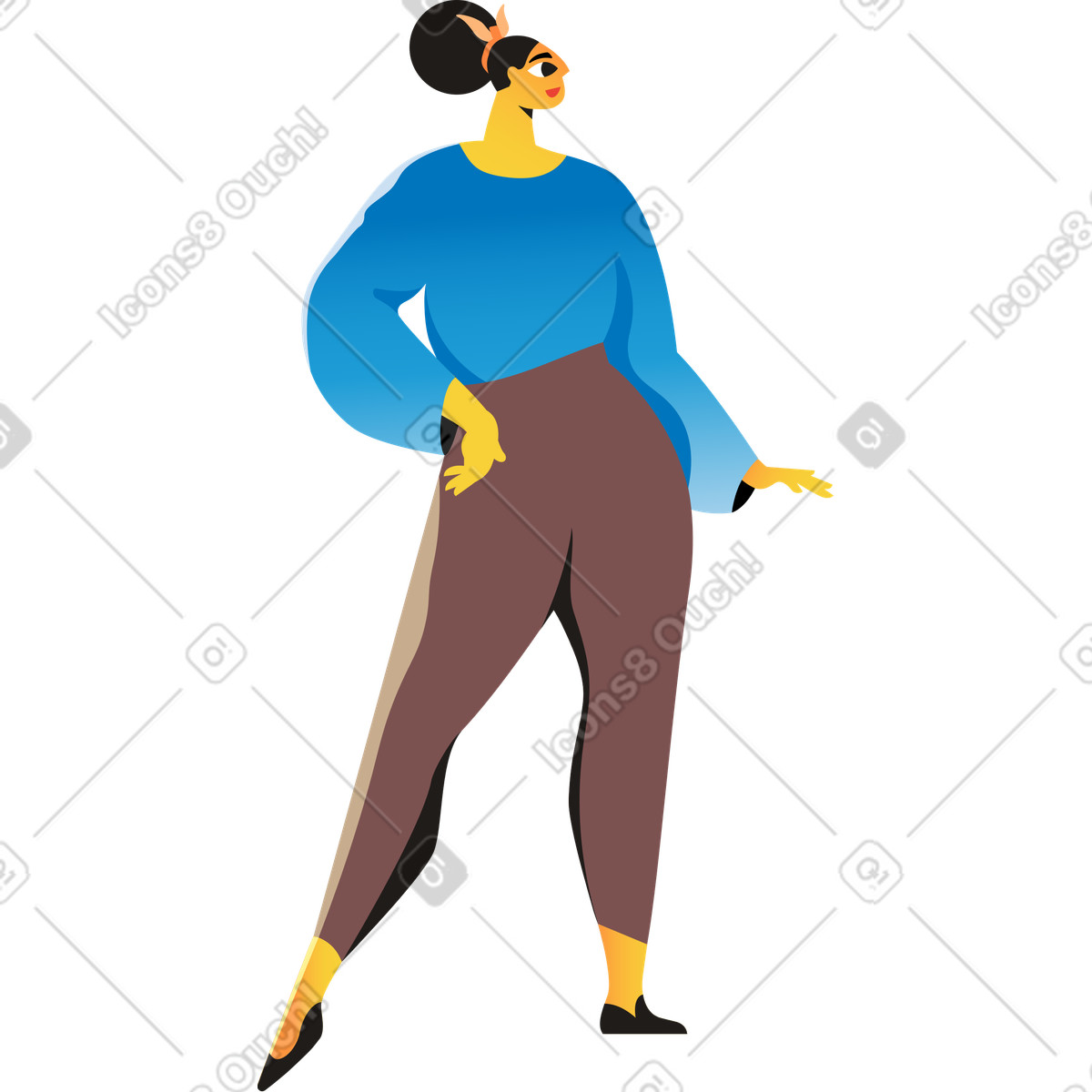 Model-Illustration im Jaconda-Stil als Download in PNG, SVG